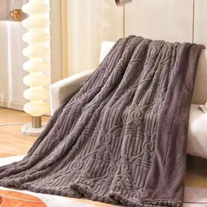 Queen Size Polyester Blanket - Grey