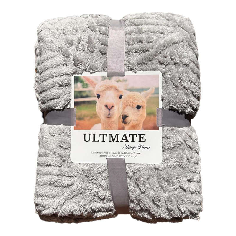 Queen Size Polyester Blanket - Light Grey