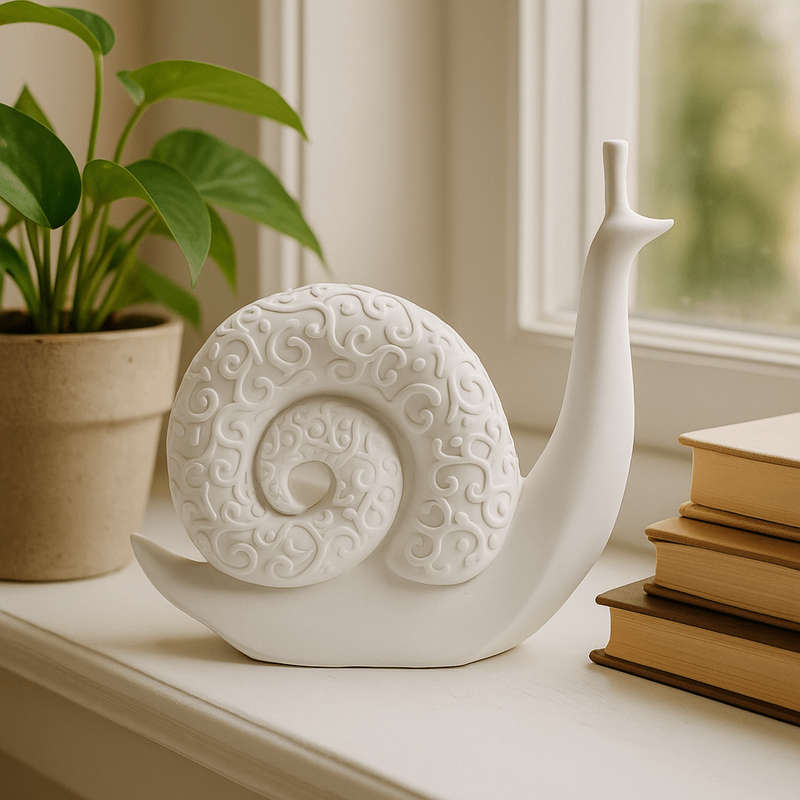 Quirky White Snail DÃƒÆÃÂ©cor Figurine