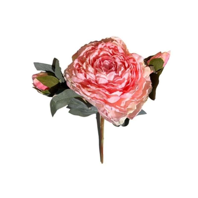 Red and White Rose Artificial Flower 60cm