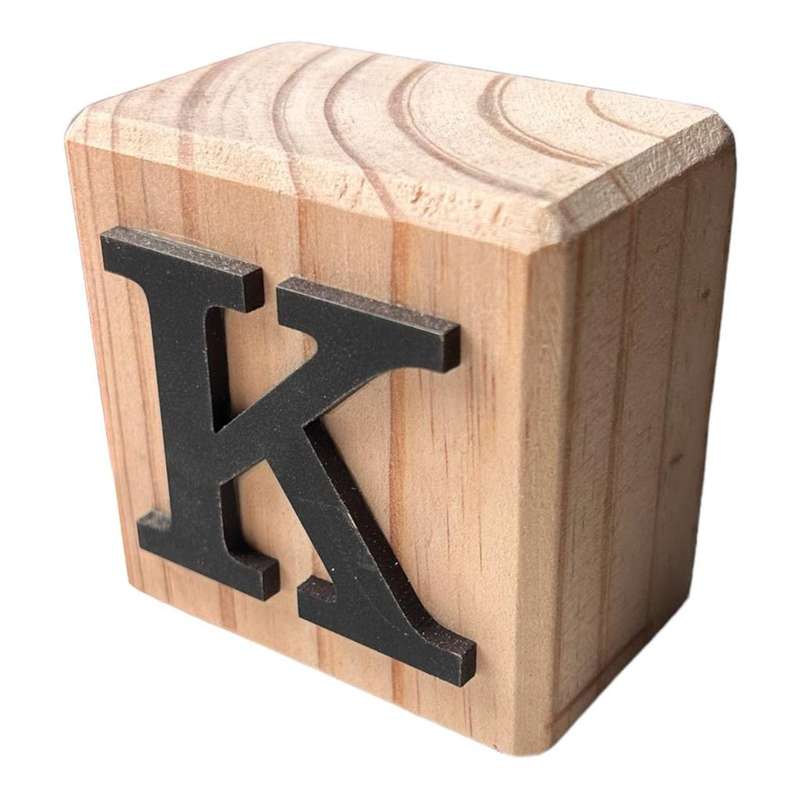 Rustic Black Wooden Letter Block K