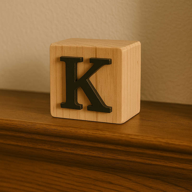 Rustic Black Wooden Letter Block K