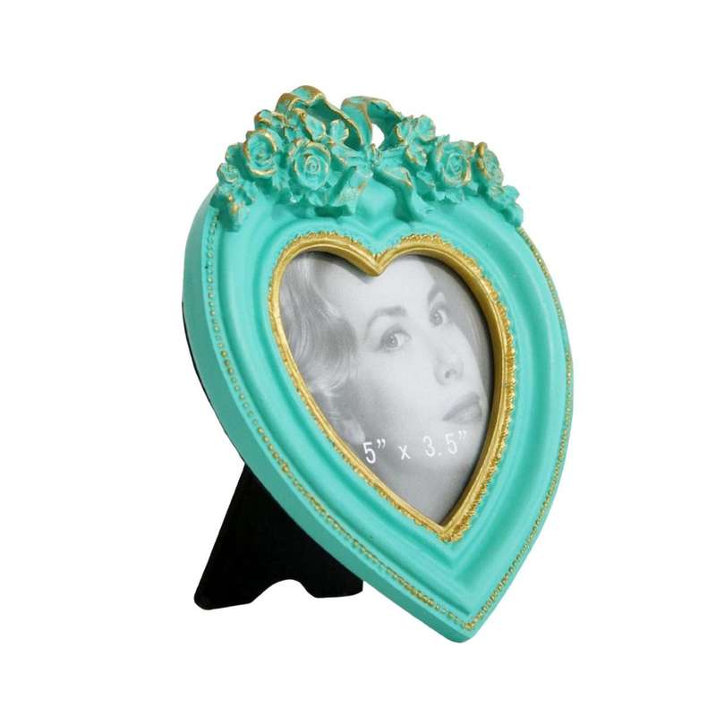 Seagreen Heart Rose Bow Photoframe
