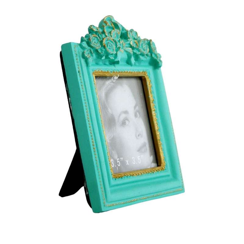 Seagreen Square Rose Bow Photoframe