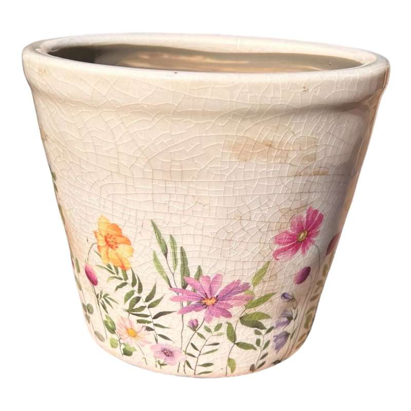 Small Ceramic Pot - Wild Flower Garden