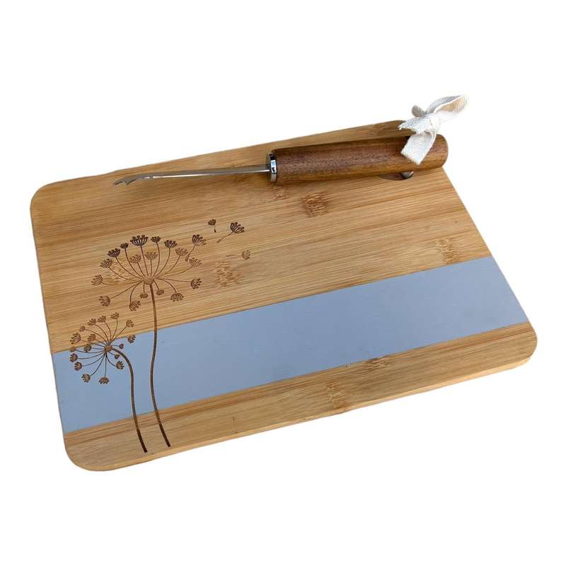Small Engraved Bamboo Board - Dandelions