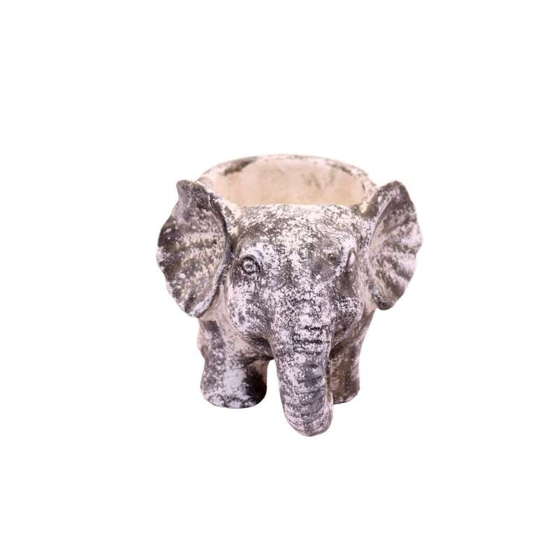 Small Grey Ceramic Elephant Planter