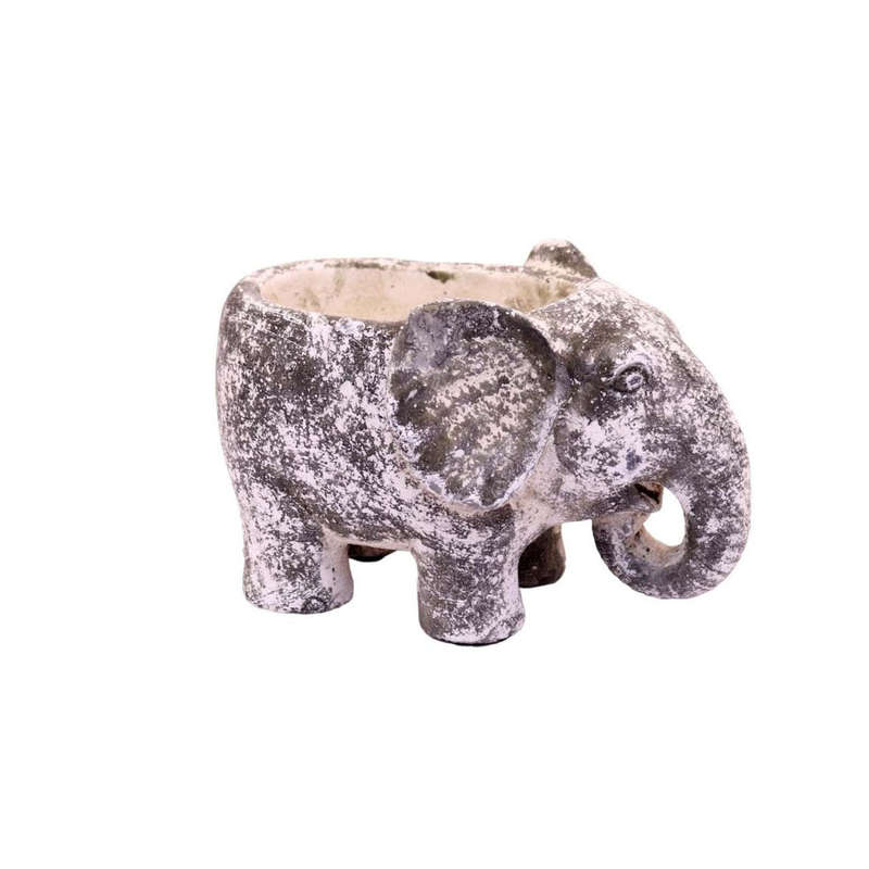 Small Grey Ceramic Elephant Planter