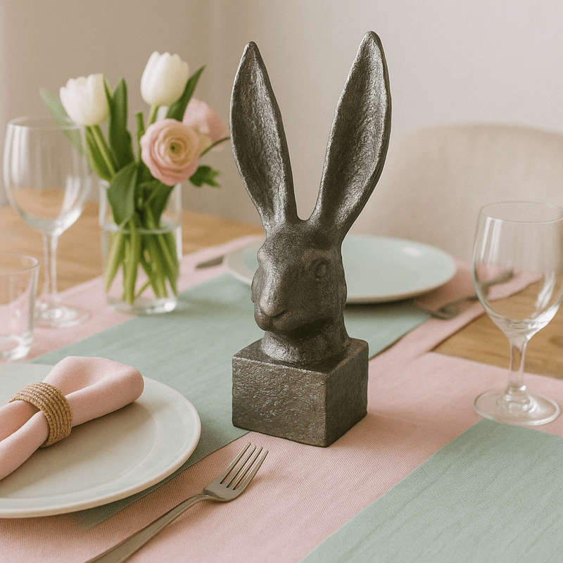 Small Grey Long Ear Bunny Table Topper