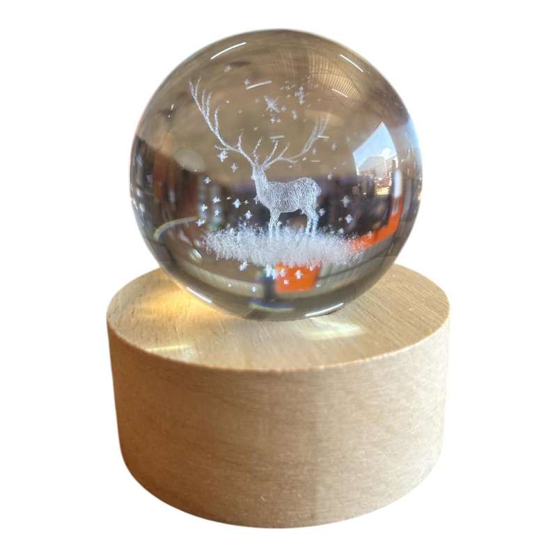 Small Light Up Glass Ball - Stag