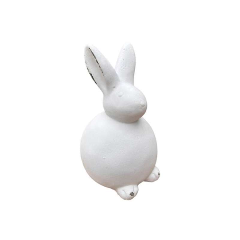 Small White Cement Bunny