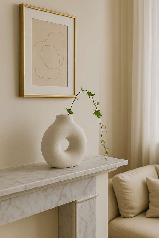 Small White Ceramic Doughnut Vase