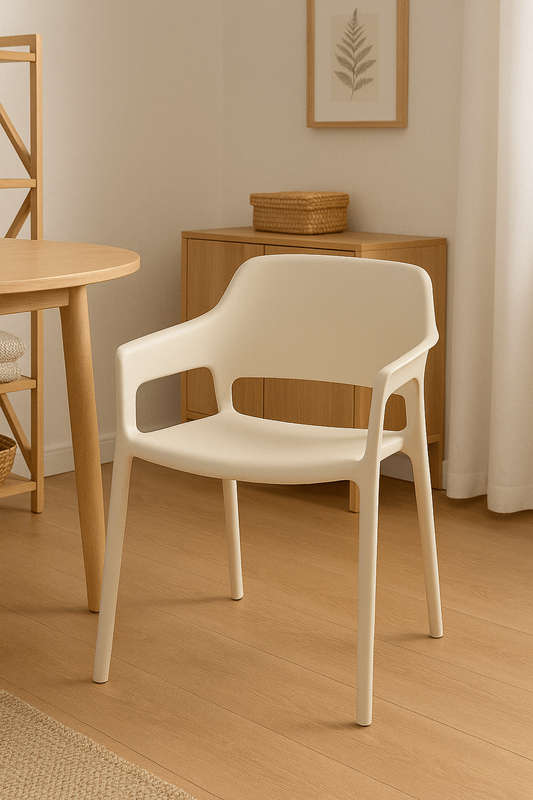 Solid Stackable Cream Chair