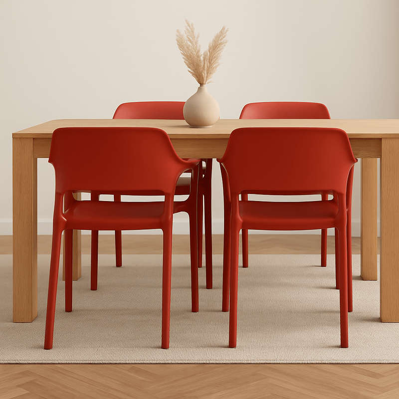 Solid Stackable Red Chair