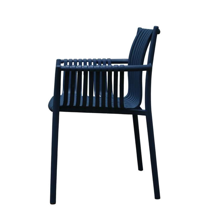 Stackable Blue Weaved Seat Chair
