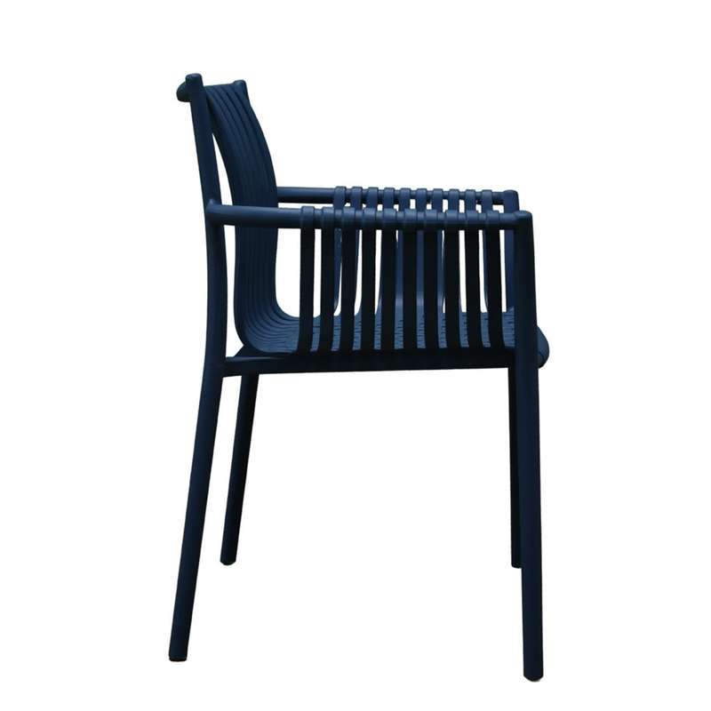 Stackable Blue Weaved Seat Chair