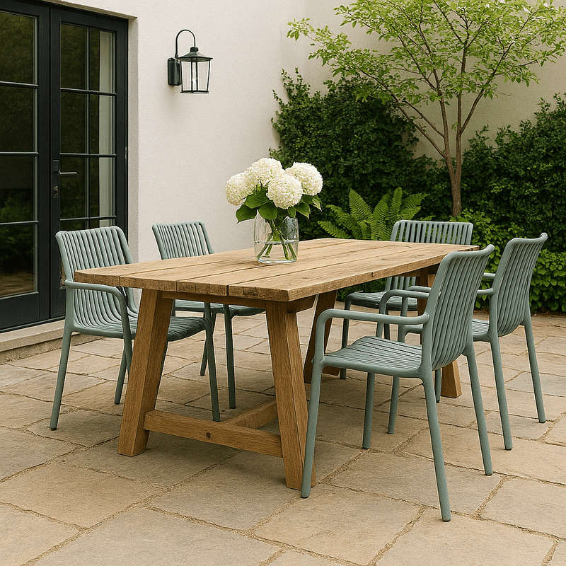Stackable Grey Weaved Seat Chair