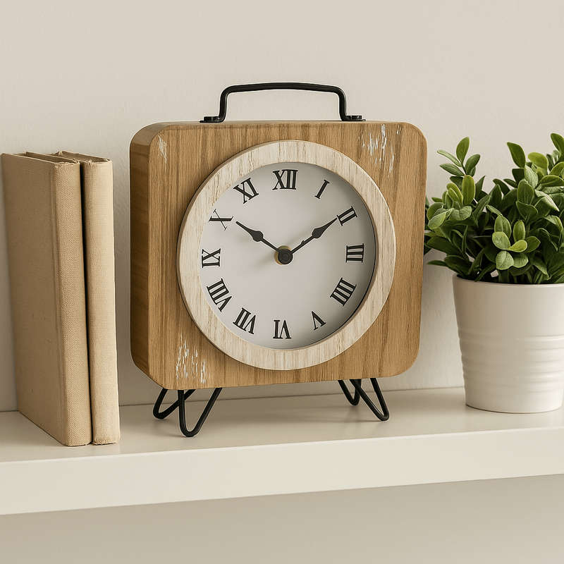 Table Clock - Wood Finish