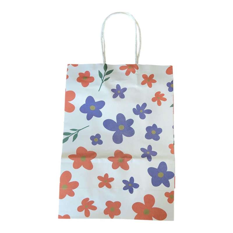 Vibrant Floral and Leaf Gift Bag Set (12 Pack)