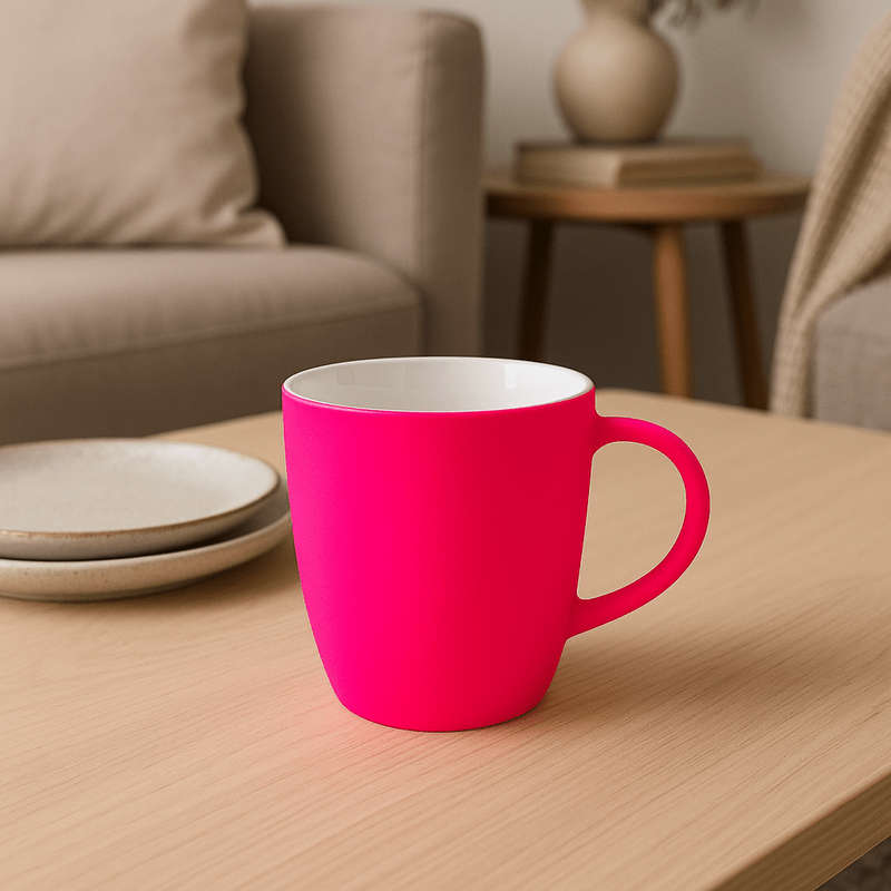 Vibrant Red-Pink Ceramic Mug