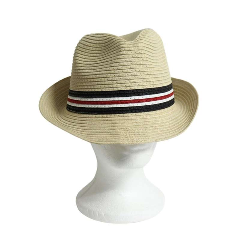 Weaved Hat - Fedora Red White Black Belt