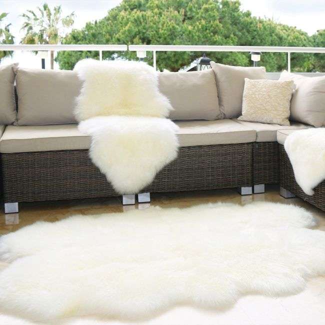 White A Grade Real Sheep Skin