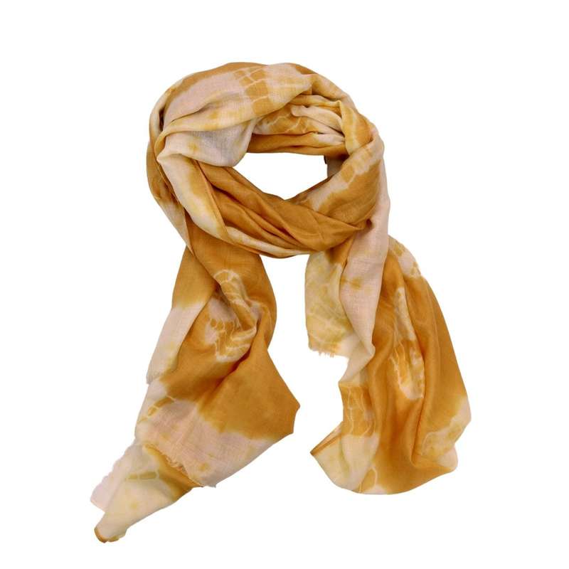 White And Orange Tie Dye Scarf