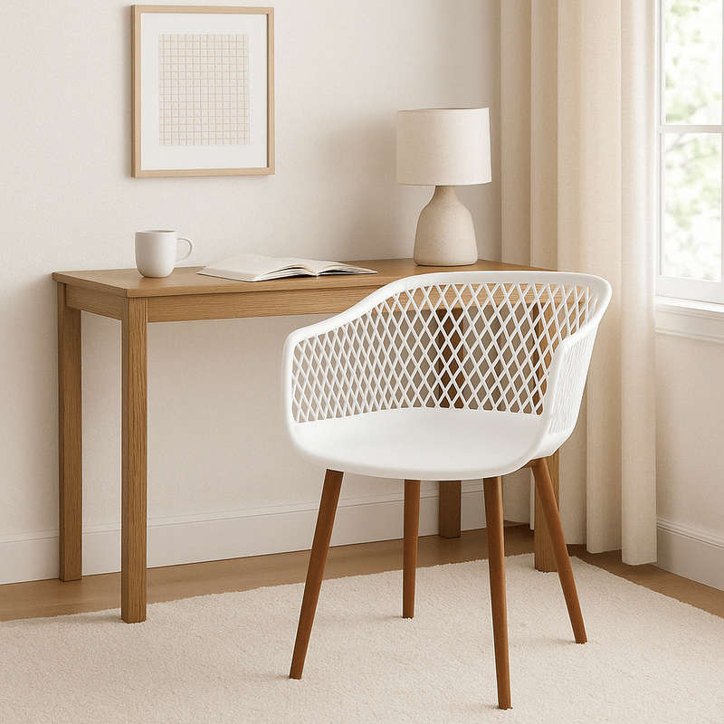 White Diamond Back Chair
