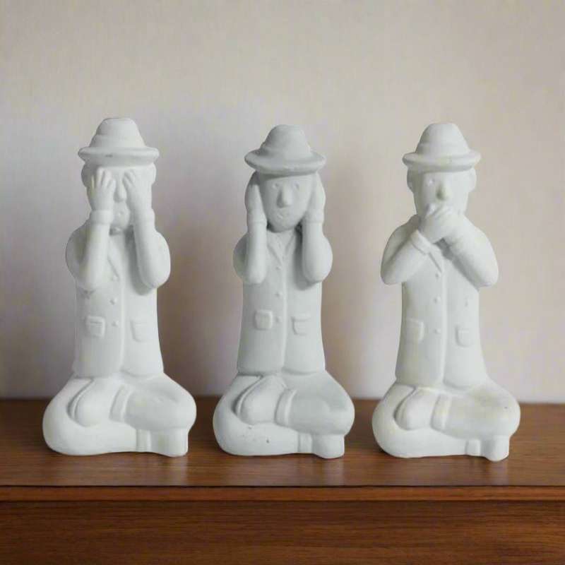 White Resin See, Hear And Speak No Evil Males Set
