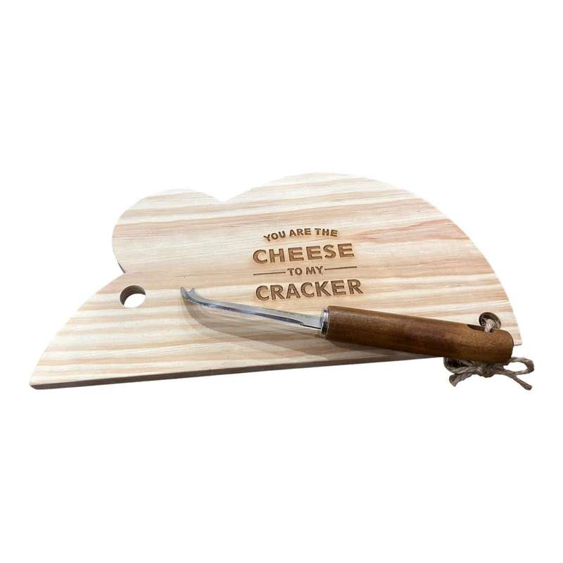 Wooden Cheese Board - Cheese To My Cracker