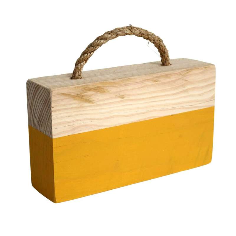 Wooden Door Stop - Mustard