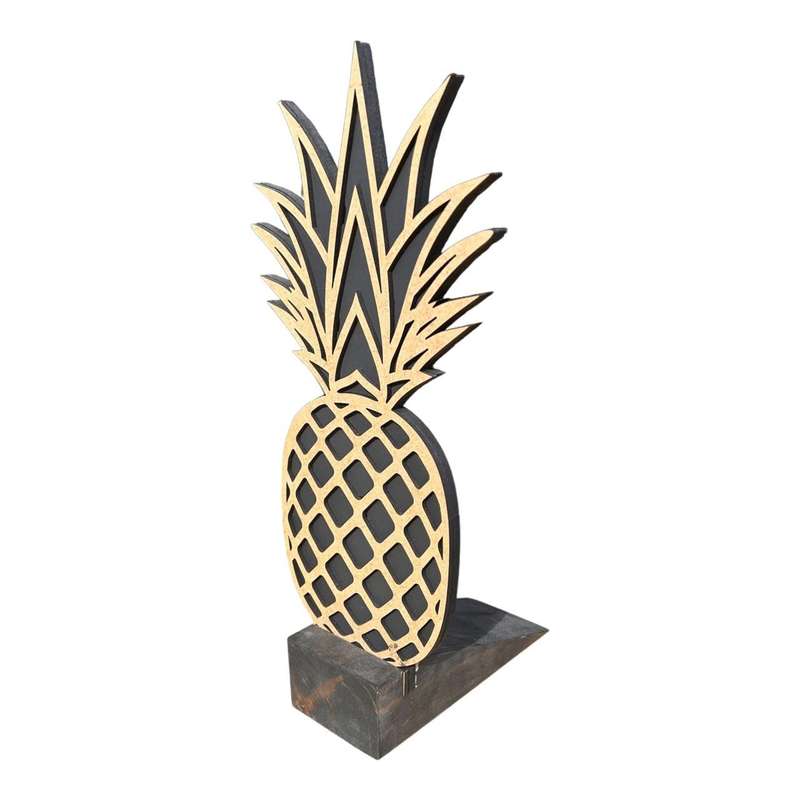 Wooden Doorstop - Geometric Pineapple