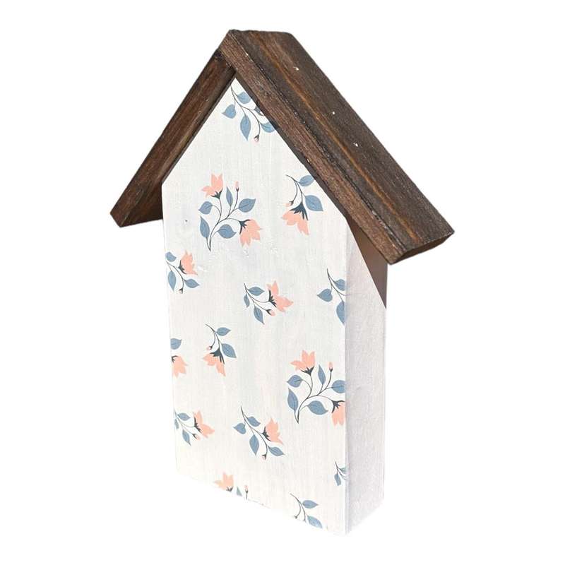 Wooden House Ornament - Flowers