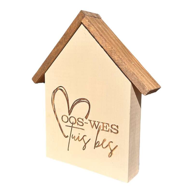 Wooden House Ornament - Oos-Wes