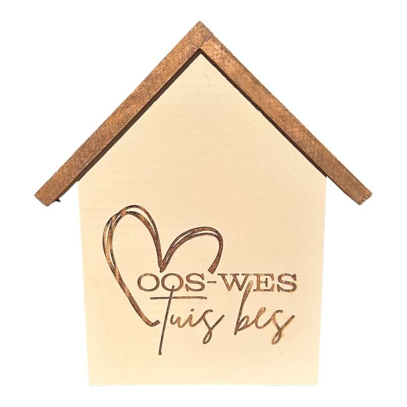 Wooden House Ornament - Oos-Wes