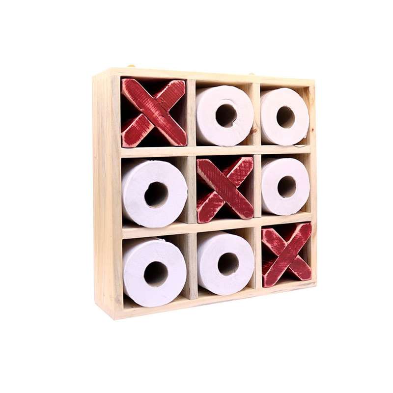 Wooden Toilet Paper Holder - Red X's