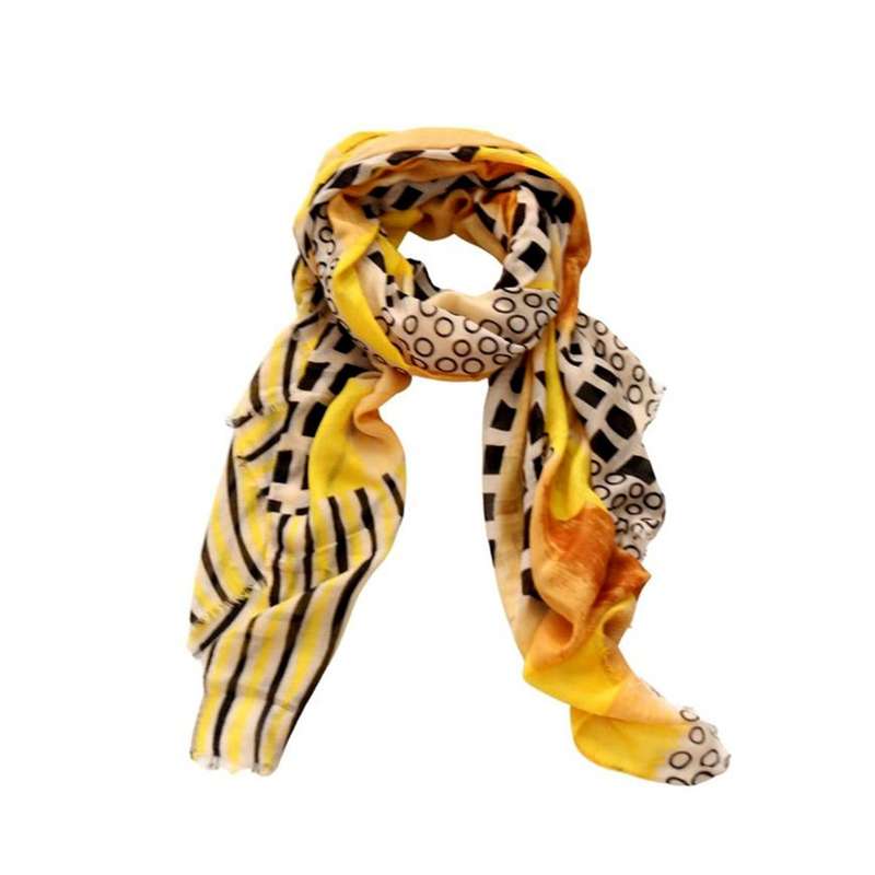 Yellow and Orange Abstract Pattern Scarf