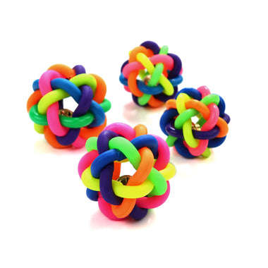 Rubber Rainbow Jingle Bell Ball For Pets