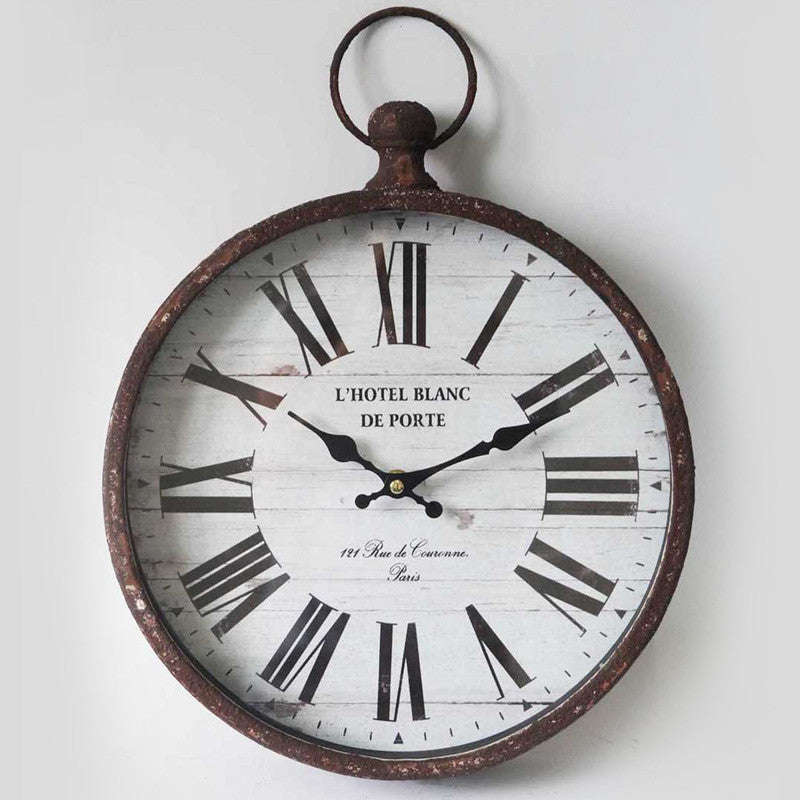 L'Hotel Blanc De Porte Paris Metal Wall Clock 30CMx6CMx39CM