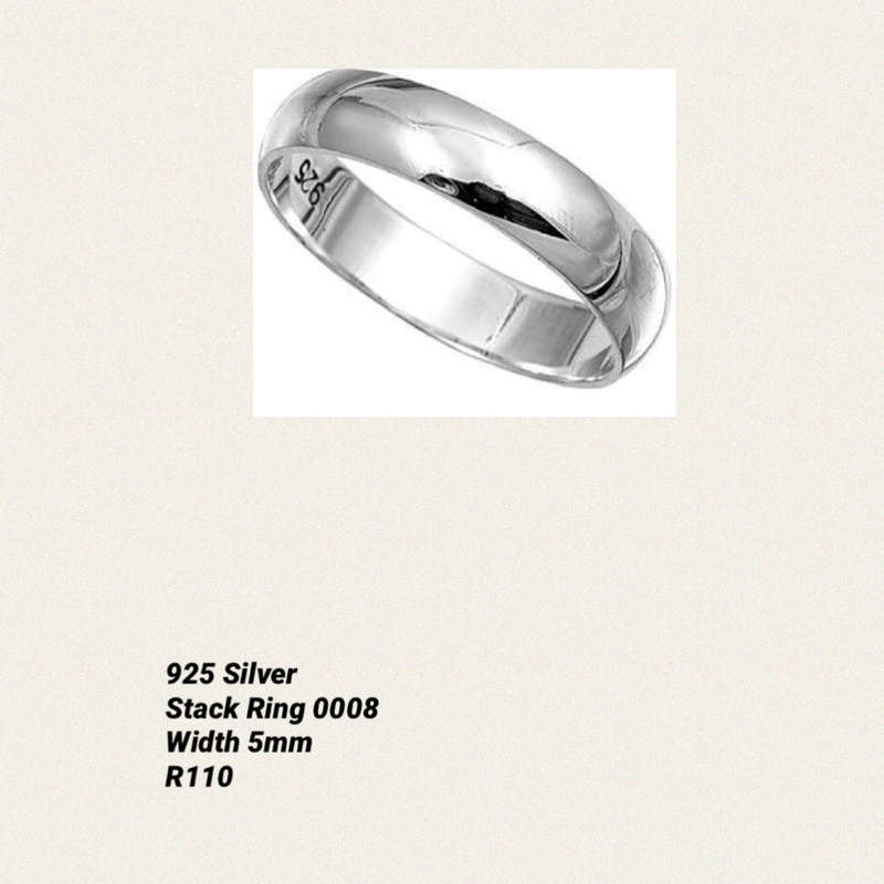 Silver Ring 5mm Wedding Band 0008 - S