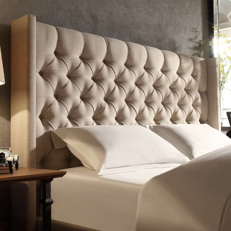 Celeste upholstered wingback headboard - Queen / Various