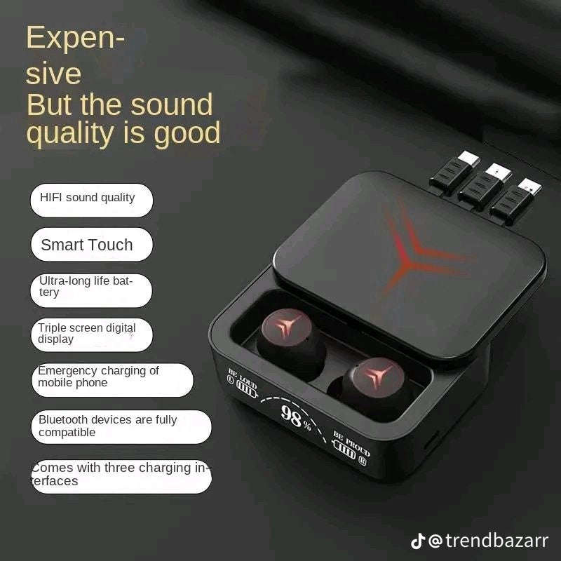 M88 Plus Buds Wireless Bluetooth EarBuds Stereo Earphones with emergency power bank