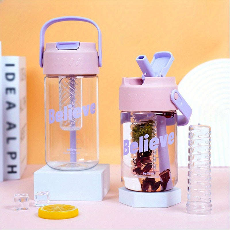 Drinking Bottle Sports Drinking Bottle With Tea Strainer Large Capacity Straw Water Cup Water Bot...