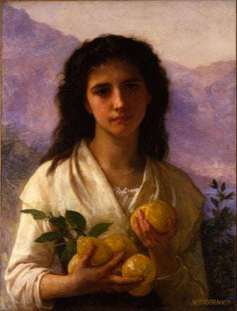 Girl Holding Lemons - Lustre Photographic Paper / No Frame / A4
