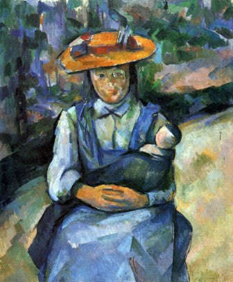 Girl with Doll by Cezanne - Lustre Photographic Paper / No Frame / A4