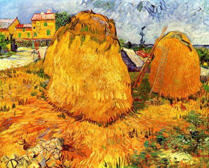 Haystacks in Provence No.2 by Van Gogh - Lustre Photographic Paper / No Frame / A4