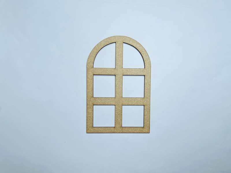 Laser Cut Wood Window Cutout 76mm high