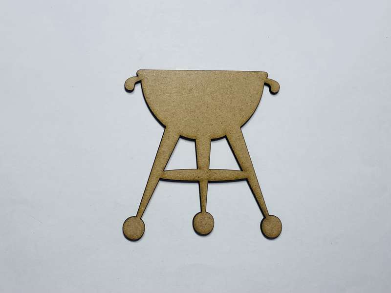 Laser Cut BBQ Barbecue Grill Unfinished Cutout 76mm high
