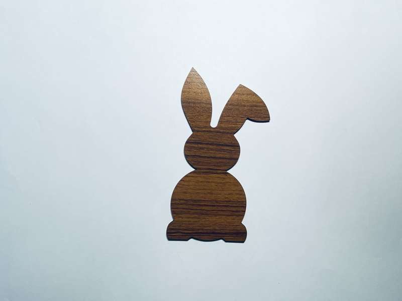 Laser Cut Wooden Bunny Cutout  76mm high