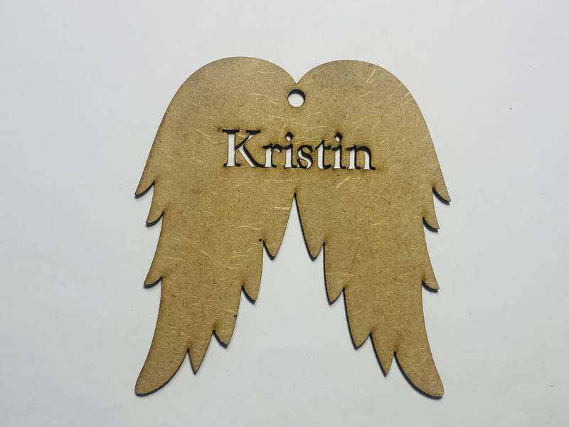 Laser Cut Angel Wings Christmas 76mm high